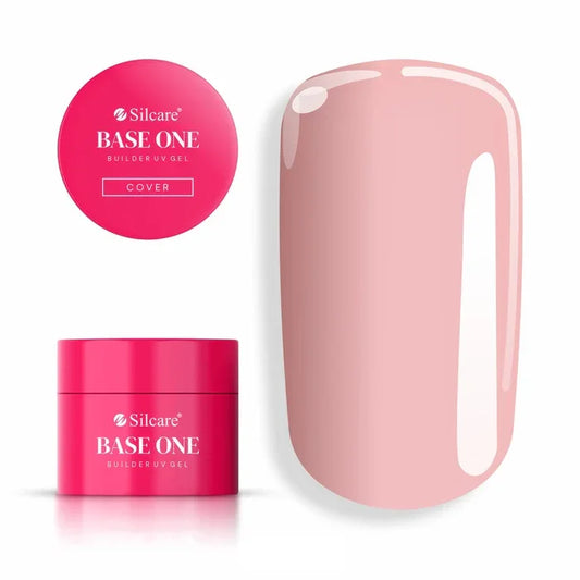 Jar of Silcare Base One Cover Building Gel in Natural Pink