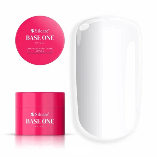 Silcare Base One HEMA Free Builder Gel French White Opal for natural French nails, self-levelling UV LED nail builder gel for professional salon and home use in Australia.