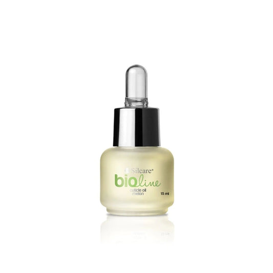 Bio Line Melon Cuticle Oil 15ml bottle with dropper dispenser from Silcare.