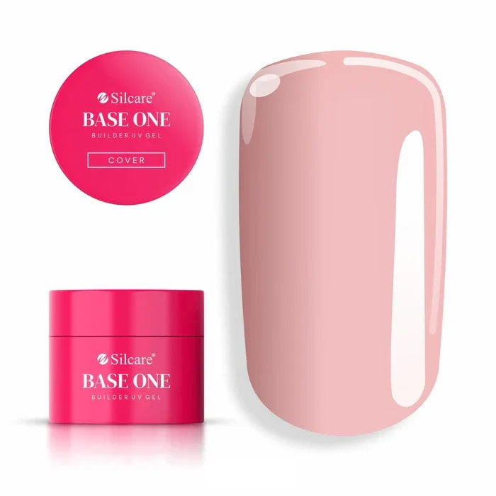 Jar of Silcare Base One Cover Building Gel in Natural Pink