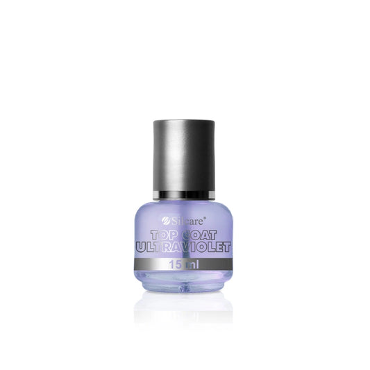 Silcare Top Coat Ultraviolet 15ml bottle – Clear UV protection nail top coat with high-gloss finish.