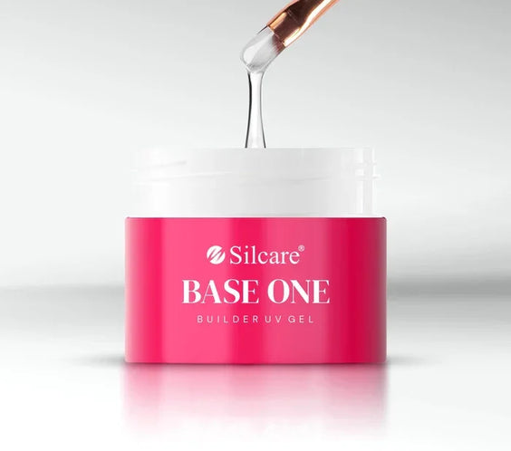 Base One Builder Gel Milkshake self-levelling nail builder gel texture drip from brush, professional UV/LED builder gel for nail extensions – Silcare