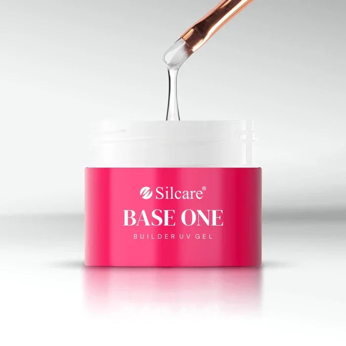 Base One Builder Gel Milkshake self-levelling nail builder gel texture drip from brush, professional UV/LED builder gel for nail extensions – Silcare