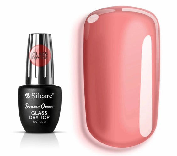Silcare Glass Dry Top Drama Queen UV LED no wipe top coat with glossy nail finish
