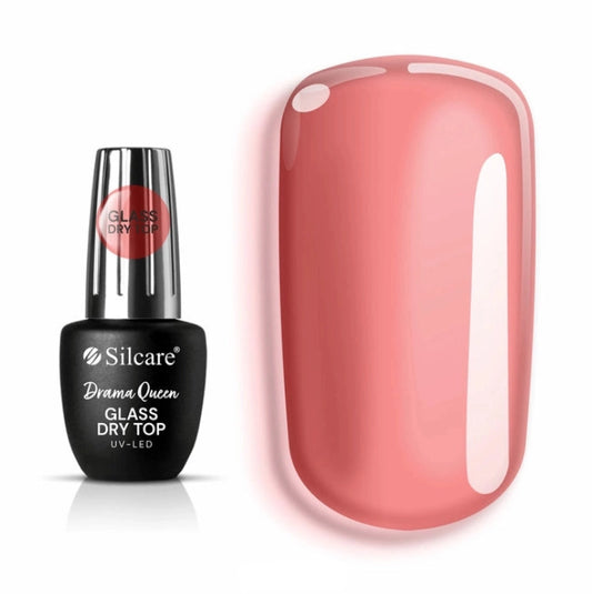 Silcare Glass Dry Top Drama Queen UV LED no wipe top coat with glossy nail finish