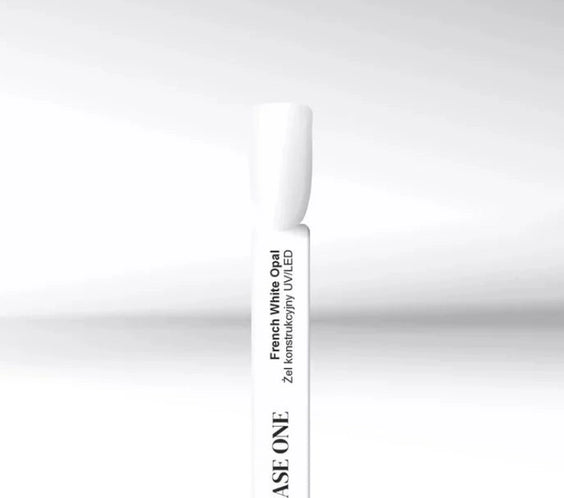Silcare Base One French White Opal builder gel colour swatch for natural French nails, UV LED nail gel Australia.