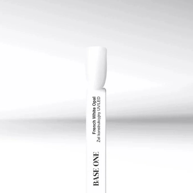 Silcare Base One French White Opal builder gel colour swatch for natural French nails, UV LED nail gel Australia.