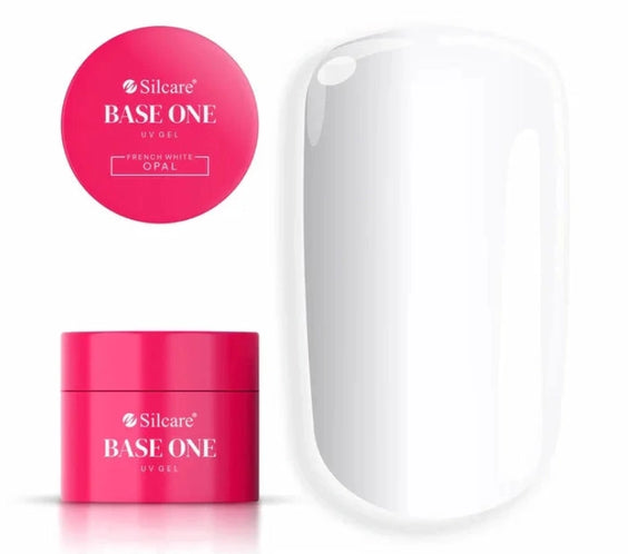 Silcare Base One HEMA Free Builder Gel French White Opal for natural French nails, self-levelling UV LED nail builder gel for professional salon and home use in Australia.