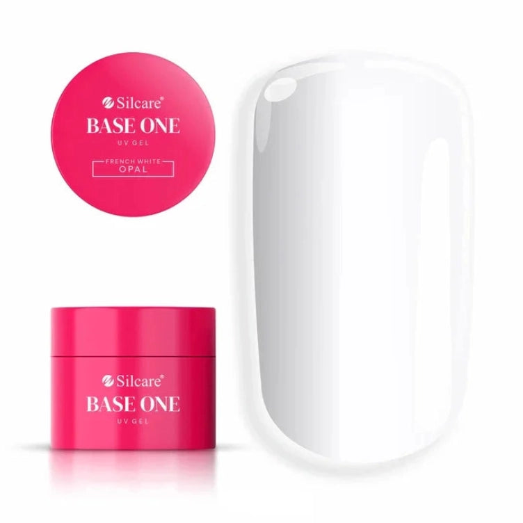 Silcare Base One HEMA Free Builder Gel French White Opal for natural French nails, self-levelling UV LED nail builder gel for professional salon and home use in Australia.