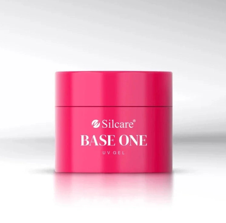 Silcare Base One HEMA Free Builder Gel French White Opal jar, professional self-levelling UV LED builder gel for strong natural overlays, French manicures and nail extensions in Australia.