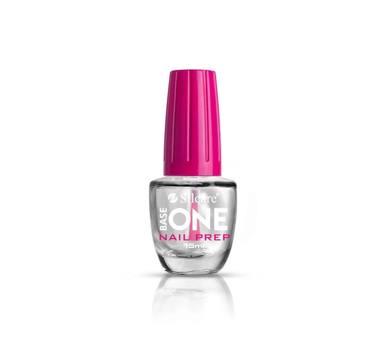 Professional Silcare Base One Nail Prep 15ml bottle with pink cap, featuring zero-lifting technology and superior dehydration for gel and acrylic nails.