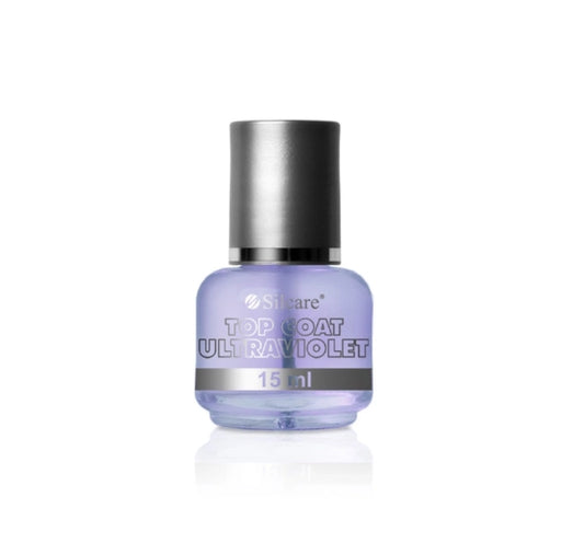 Silcare Top Coat Ultraviolet 15ml bottle – Clear UV protection nail top coat with high-gloss finish.
